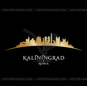 Kaliningrad Russia city silhouette black background - vector image