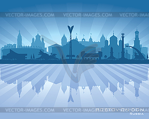 Rostov-on-Don Russia city skyline silhouette - vector clip art