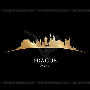 Prague Czech city silhouette black background - vector image