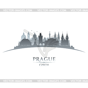 Prague Czech city silhouette white background - vector clipart