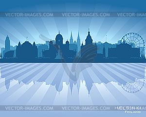 Helsinki Finland city skyline silhouette - vector clipart