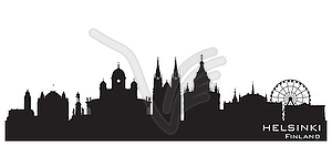 Helsinki Finland city skyline silhouette - vector image