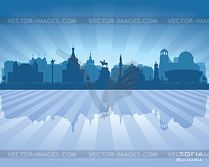 Sofia Bulgaria city skyline silhouette - vector clip art