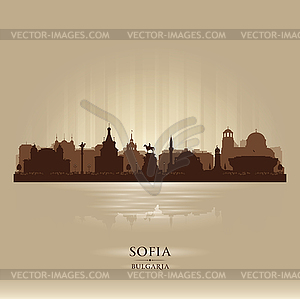 Sofia Bulgaria city skyline silhouette - vector clipart