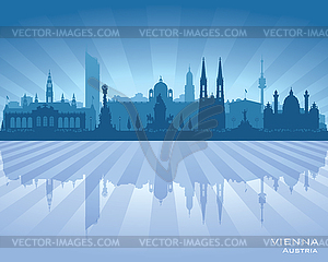 Vienna Austria city skyline silhouette - vector clipart