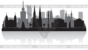 Warsaw Poland city skyline silhouette - vector image