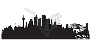 Sydney Australia city skyline silhouette - vector image