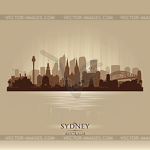 Sydney Australia city skyline silhouette - vector clipart