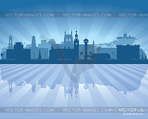 Ньюкасл Австралия горизонты города силуэт - изображение в формате EPS