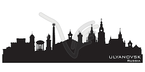 Ulyanovsk Russia city skyline silhouette - vector image