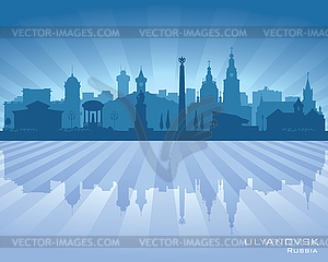 Ulyanovsk Russia city skyline silhouette - vector image