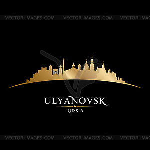 Ульяновск Россия силуэт города черный фон - векторное изображение EPS