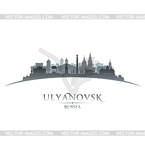 Ulyanovsk Russia city silhouette white background - vector image