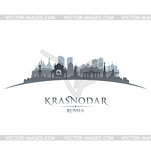 Krasnodar Russia city silhouette white background - vector image