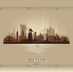 Tolyatti Russia city skyline silhouette - vector image