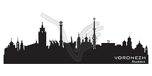 Voronezh Russia city skyline silhouette - vector clipart