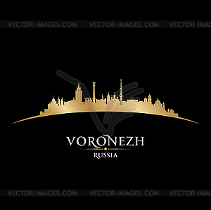 Воронеж Россия силуэт города черный фон - изображение в векторном формате