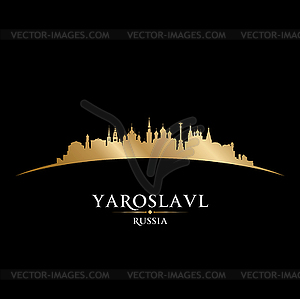 Yaroslavl Russia city silhouette black background - vector clipart