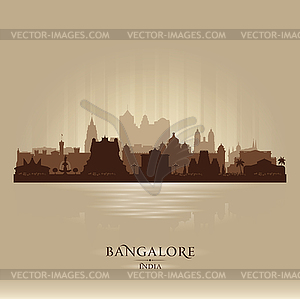 Bangalore India city skyline silhouette - vector clipart