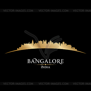 Bangalore India city silhouette black background - vector clip art