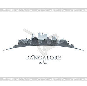 Bangalore India city silhouette white background - color vector clipart