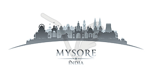 Mysore India city silhouette white background - vector image