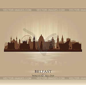 Belfast Northern Ireland city skyline silhouette - vector image