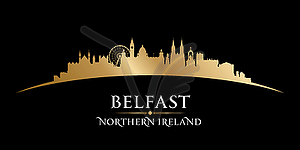 Belfast Northern Ireland city silhouette black - vector clipart