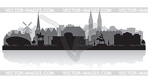 Bremen Germany city skyline silhouette - vector image