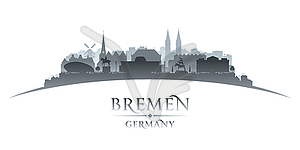 Bremen Germany city silhouette white background - vector clipart