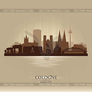 Cologne Germany city skyline silhouette - vector image