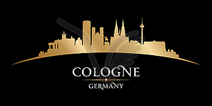 Cologne Germany city silhouette black background - vector clip art