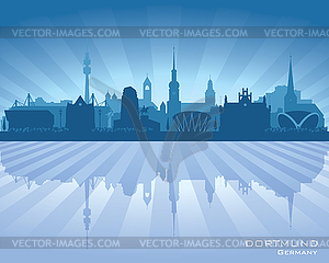 Dortmund Germany city skyline silhouette - vector clipart