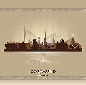 Dortmund Germany city skyline silhouette - color vector clipart