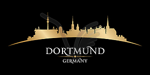 Дортмунд Германия город силуэт черный фон - векторная графика