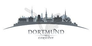 Dortmund Deutschland Stadtsilhouette weißer Hintergrund - Stock Vektor-Clipart