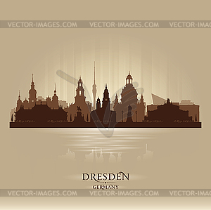 Dresden Germany city skyline silhouette - vector clipart / vector image