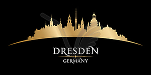 Dresden Germany city silhouette black background - vector image