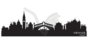 Venice Italy city skyline silhouette - vector clip art