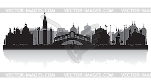 Venice Italy city skyline silhouette - vector clipart