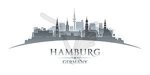 Hamburg Germany city silhouette white background - vector clipart