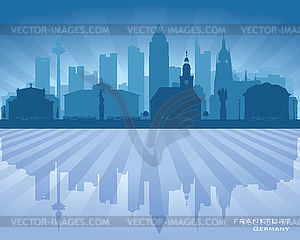 Frankfurt Germany city skyline silhouette - vector clipart