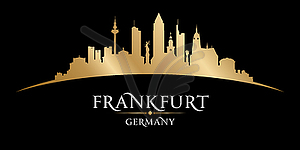 Frankfurt Germany city silhouette black background - vector clip art