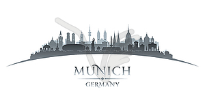 Munich Germany city silhouette white background - vector clipart