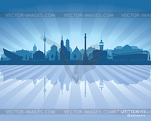 Stuttgart Germany city skyline silhouette - vector image