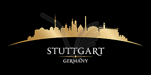 Stuttgart Germany city silhouette black background - vector image