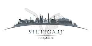 Stuttgart Germany city silhouette white background - vector clipart