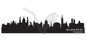 Budapest Hungary city skyline silhouette - vector clipart