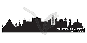 Guatemala city skyline silhouette - vector image