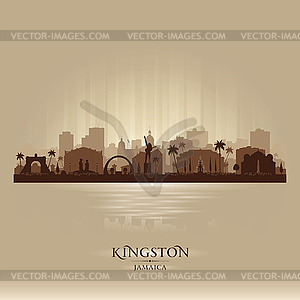 Kingston Jamaica city skyline silhouette - vector clipart